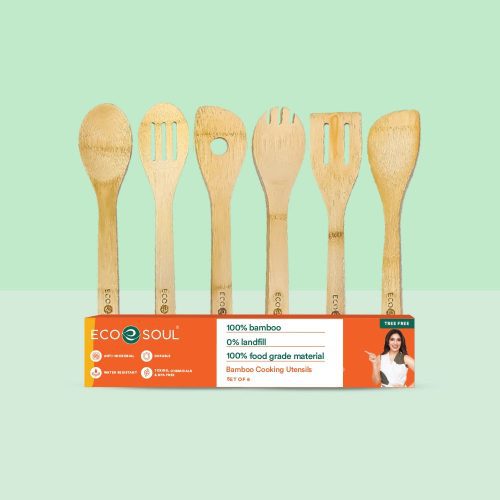 Set of 6 Bamboo Kitchen Utensils